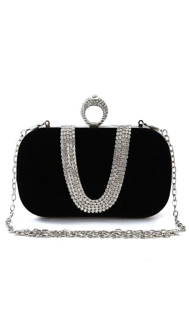 AIIZIE VEX DIAMOND CLUTCH - BLACK - product image