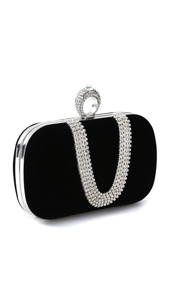 AIIZIE VEX DIAMOND CLUTCH - BLACK - product image
