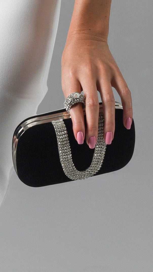 AIIZIE VEX DIAMOND CLUTCH - BLACK - product image