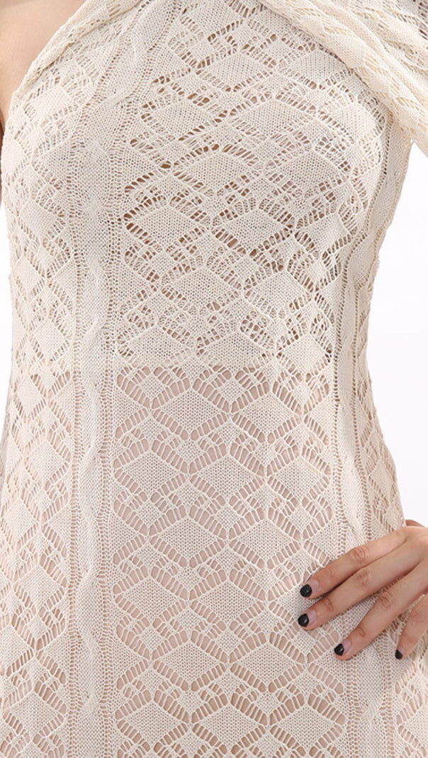 AIIZIE Justo Effortless Chic Backless Lace Knit Maxi Dress - product image