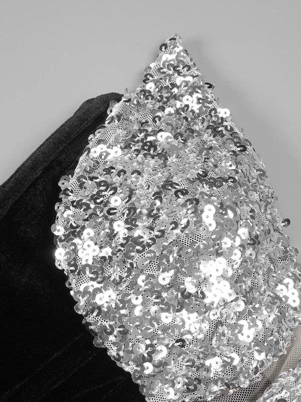 CRYSTAL-EMBELLISHED STRAPLESS MAXI DRESS WITH GLOVES