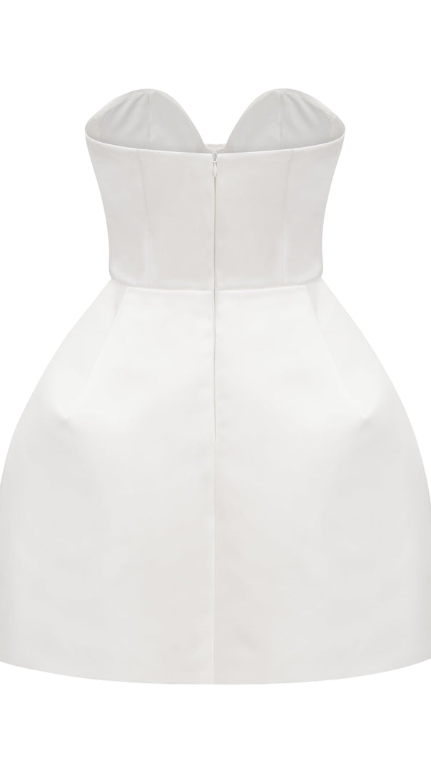 AIIZIE STRAPLESS BUSTIER MINI DRESS IN WHITE - product image