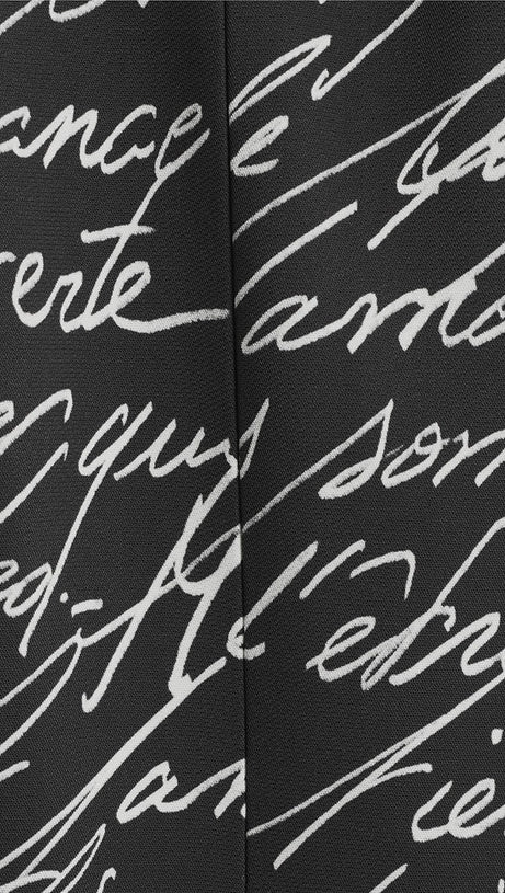 ALPHABET PATTERN BLACK JACKET WITH SINGLE BUTTON