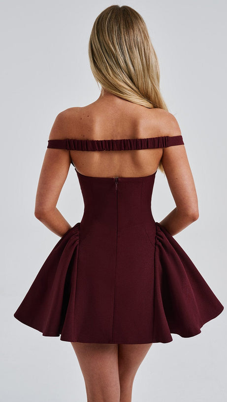 MARLA MINI DRESS - CHERRY LACQUER