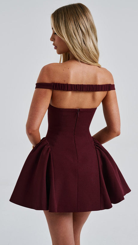 MARLA MINI DRESS - CHERRY LACQUER