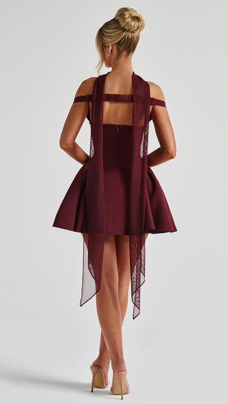 MARLA MINI DRESS - CHERRY LACQUER