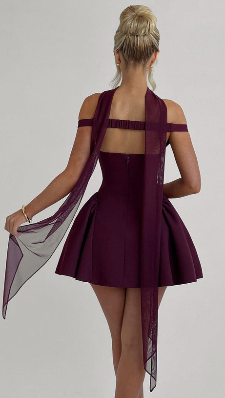 MARLA MINI DRESS - CHERRY LACQUER