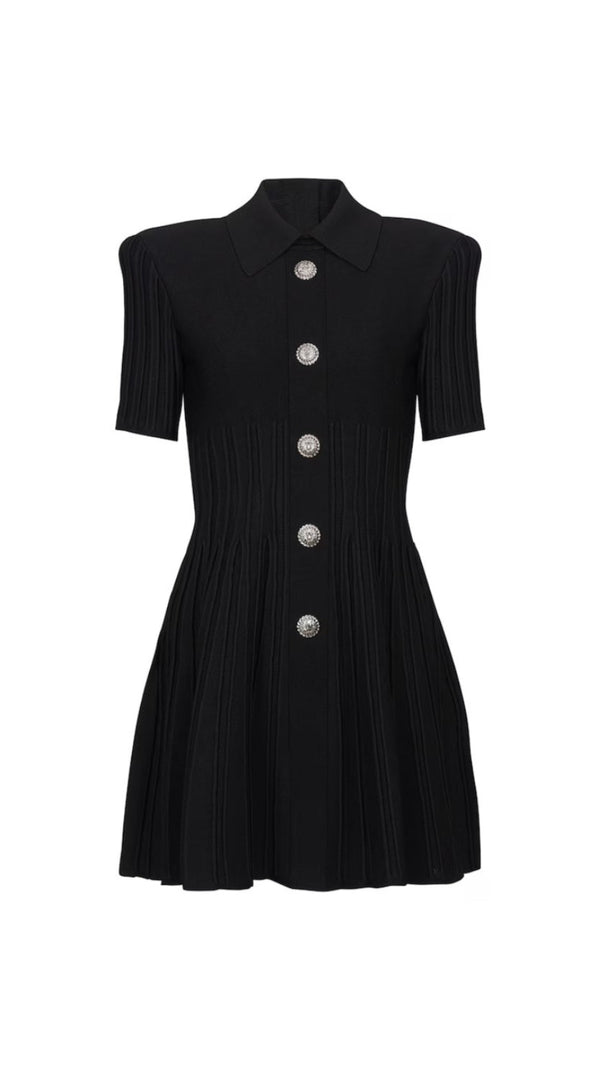 AIIZIE KRISTIN BLACK KNITTED MINI DRESS - product image