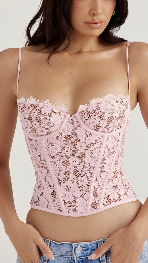 Floral Lace Corset Cami Top
