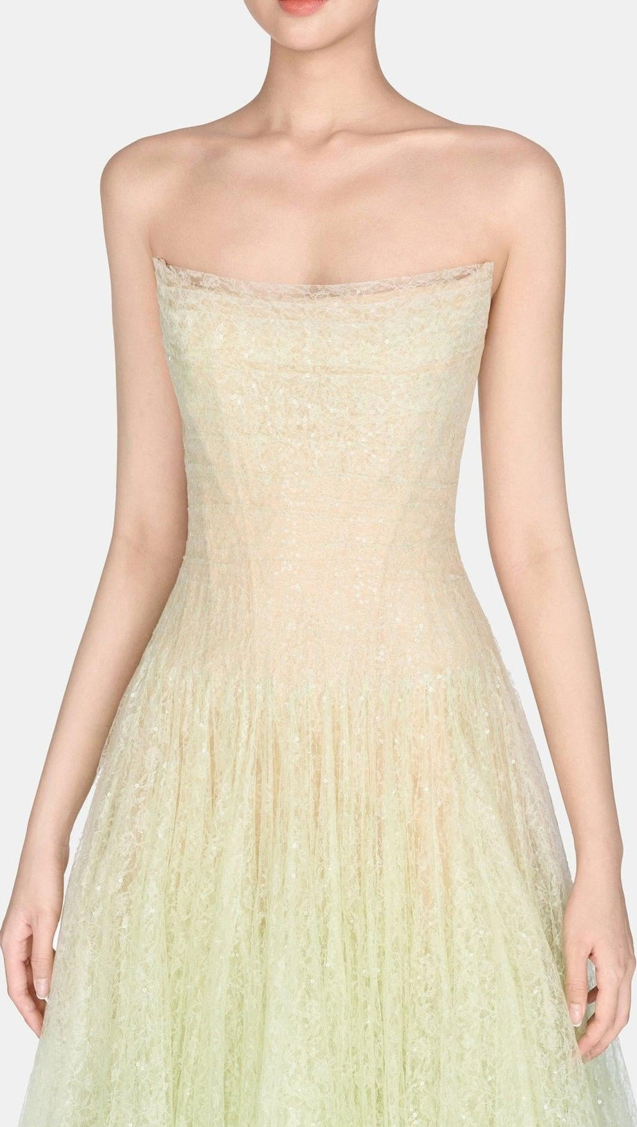 CAROL DRAPED LACE MAXI DRESS IN MINT