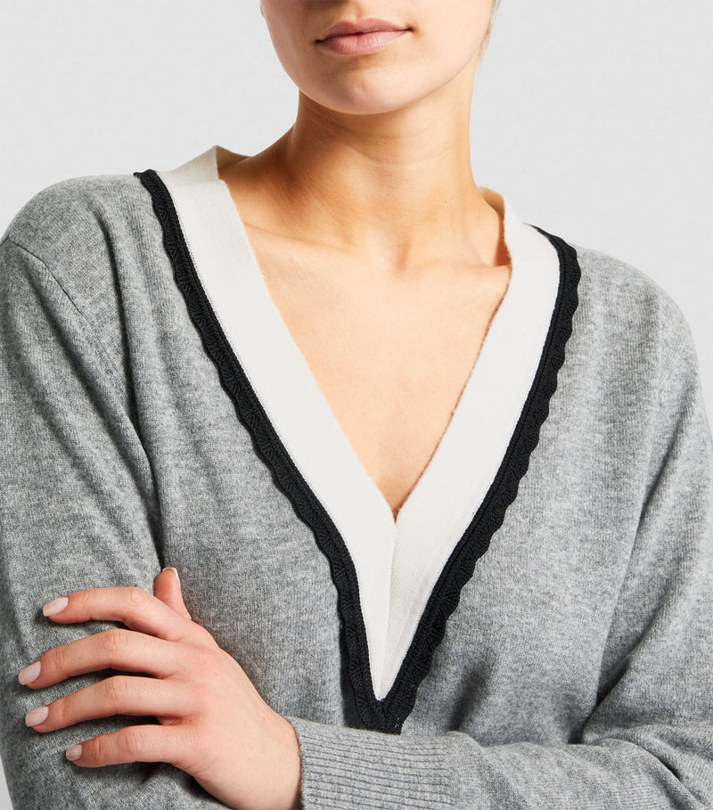 TWO TONE TRIM SWEATER