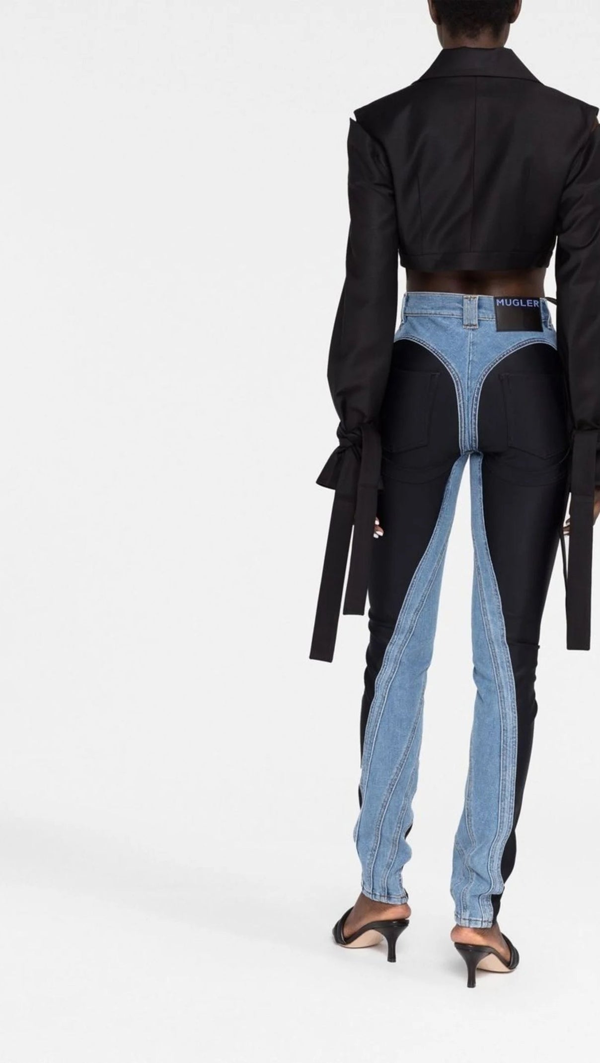 AIIZIE TWIST-PANELLED HIGH-WAIST JEANS - product image