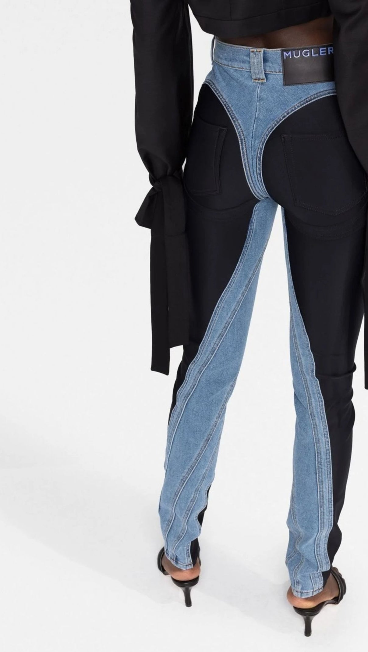 AIIZIE TWIST-PANELLED HIGH-WAIST JEANS - product image