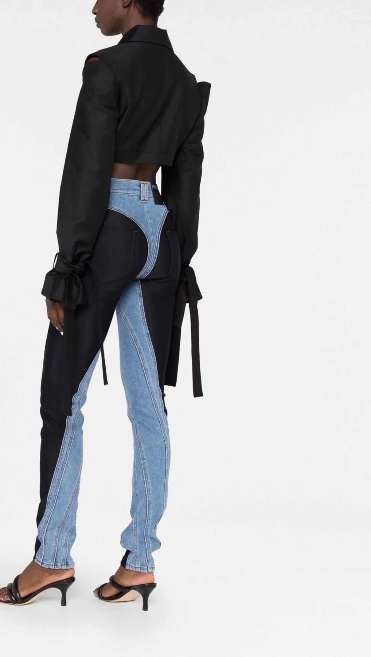 AIIZIE TWIST-PANELLED HIGH-WAIST JEANS - product image