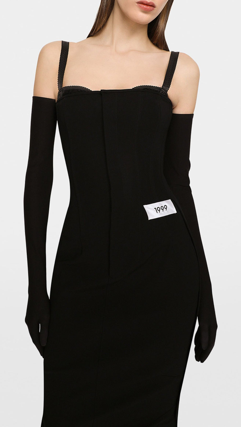 RIBBED-KNIT MAXI DRESS IN BLACK