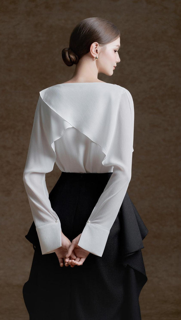 AIIZIE NELLY STRAIGHT RUFFLED MELANI MIDI SKIRT - product image