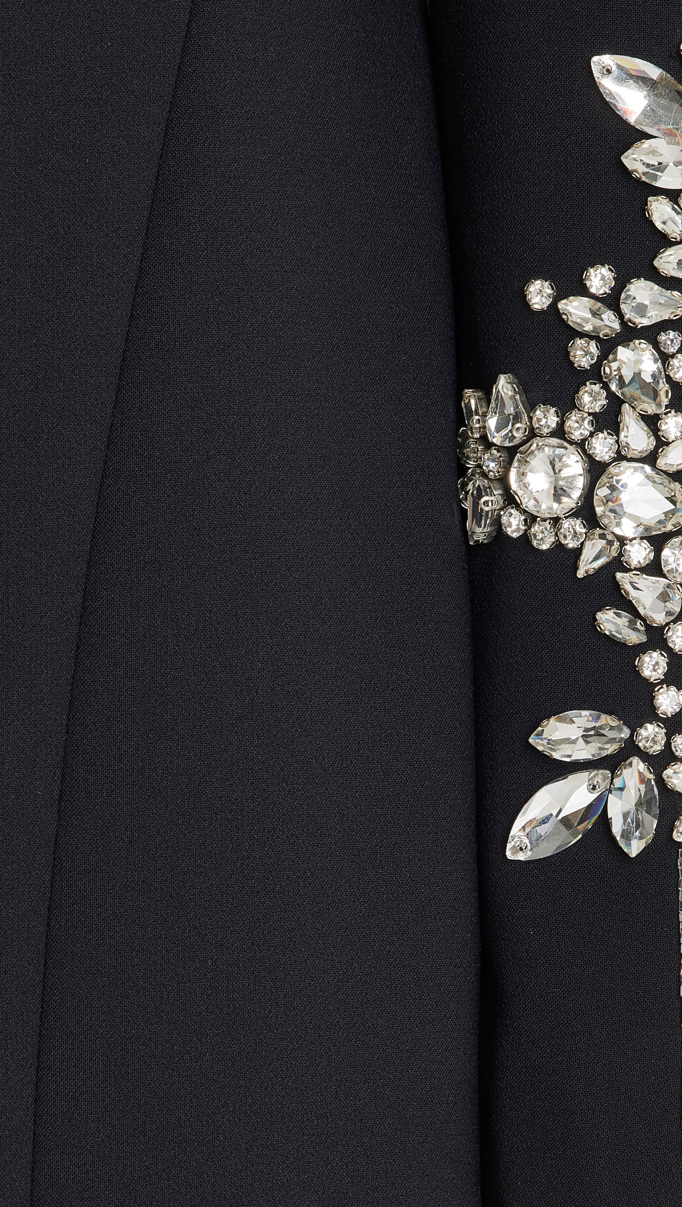 CRYSTAL-EMBELLISHED CREPE GOWN IN BLACK