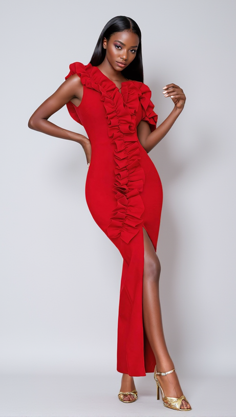 SHIRINA ONE SHOULDER RUCHED BANDAGE DRESS
