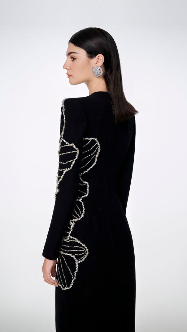 AIIZIE RAELYNN BODYCON LONG SLEEVE CREPE MAXI DRESS - product image