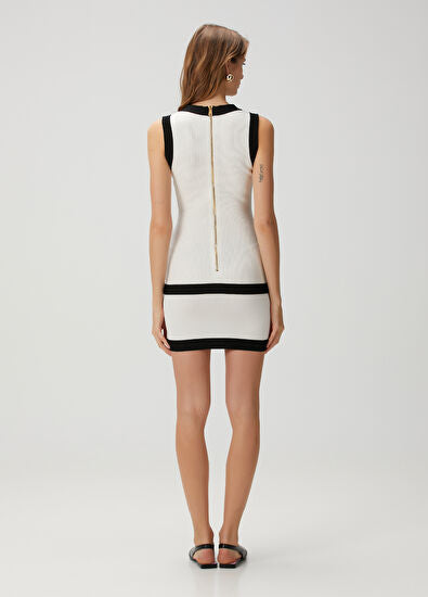 ALIPHINE TWO-TONE MINI BANDAGE DRESS