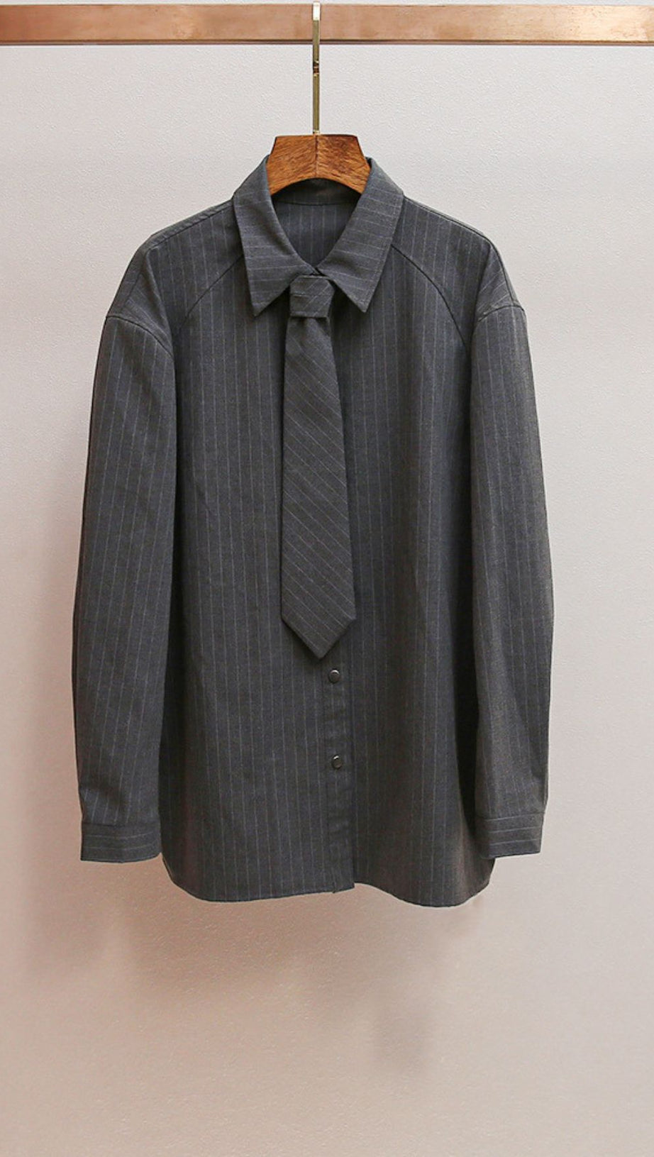 Rohit Pinstripe Tie-Neck Blouse - Effortless Chic for Women