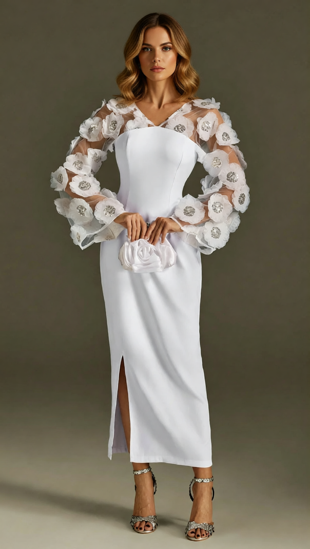 AIIZIE Rosaire Glimmering Floral Sequin Maxi Dress - Elegant Evening Gown - product image
