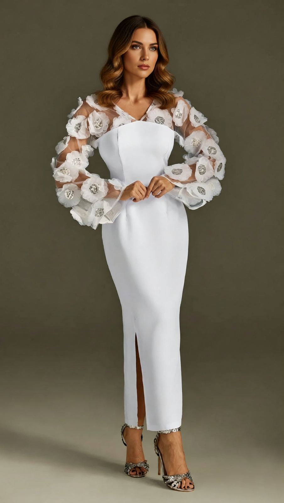 Rosaire Glimmering Floral Sequin Maxi Dress - Elegant Evening Gown