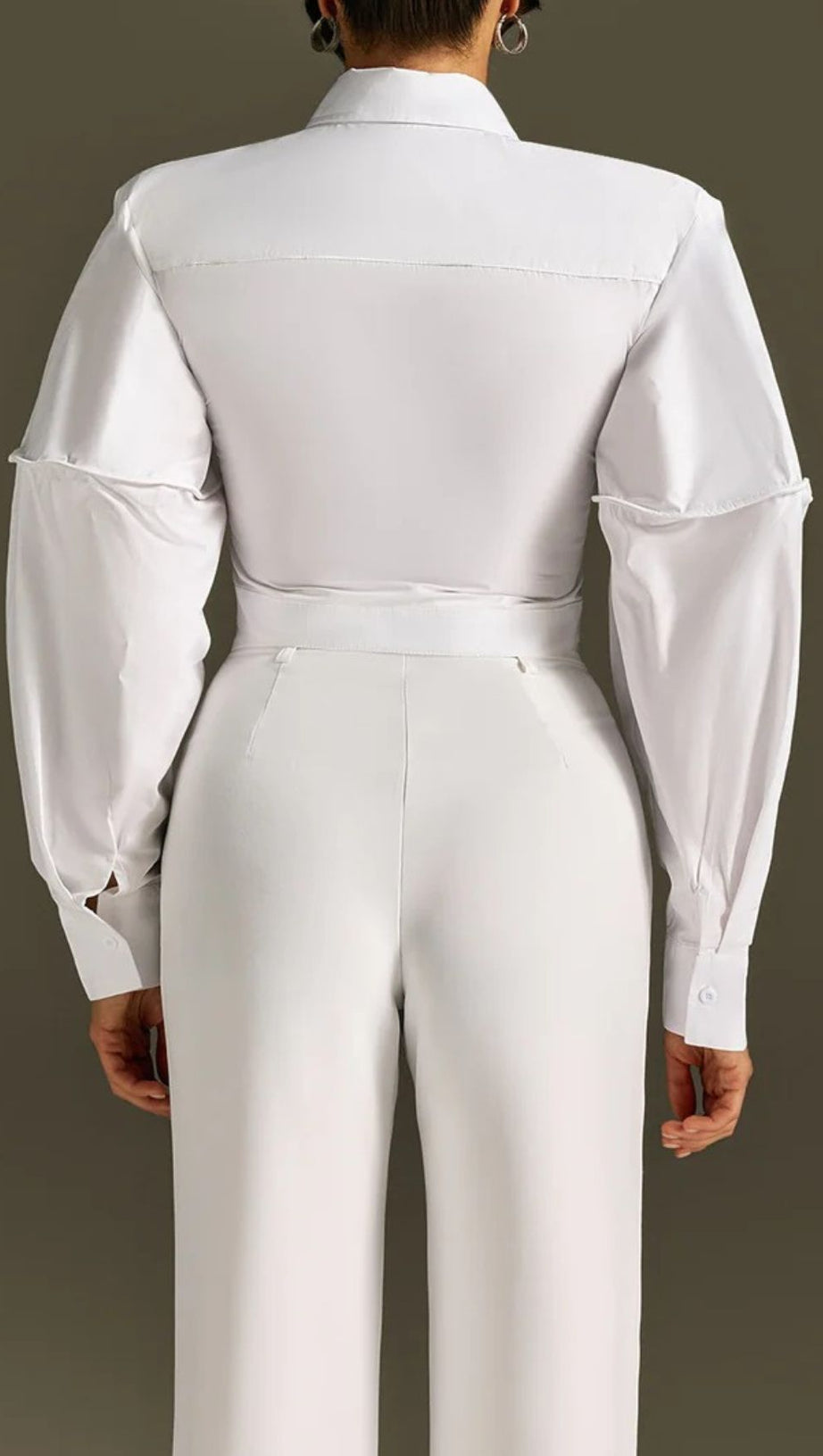 Roselani Chic Puff Sleeve Crop Top with Tie - Modern & Versatile Women's Blouse