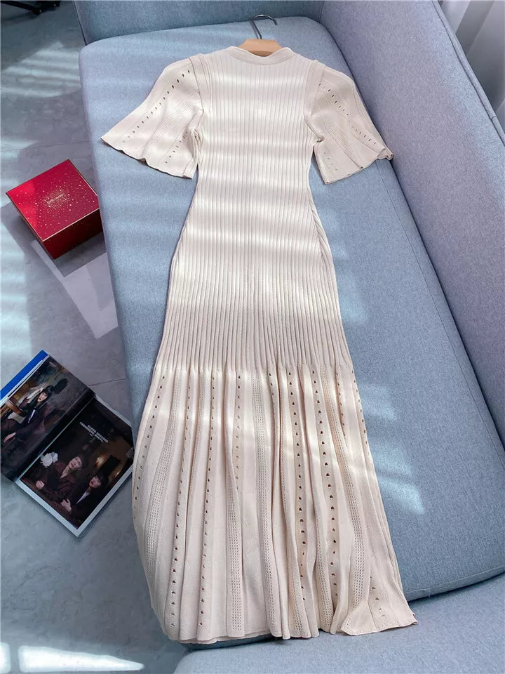 AIIZIE MENIA KNIT MIDI DRESS IN BEIGE - product image
