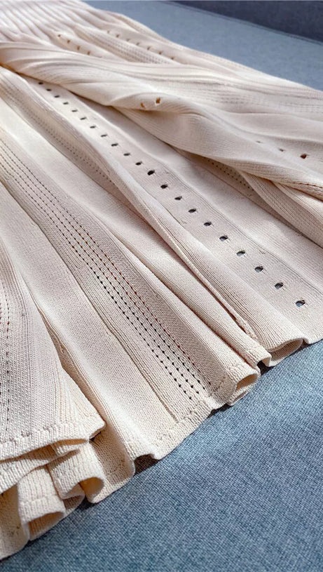 MENIA KNIT MIDI DRESS IN BEIGE