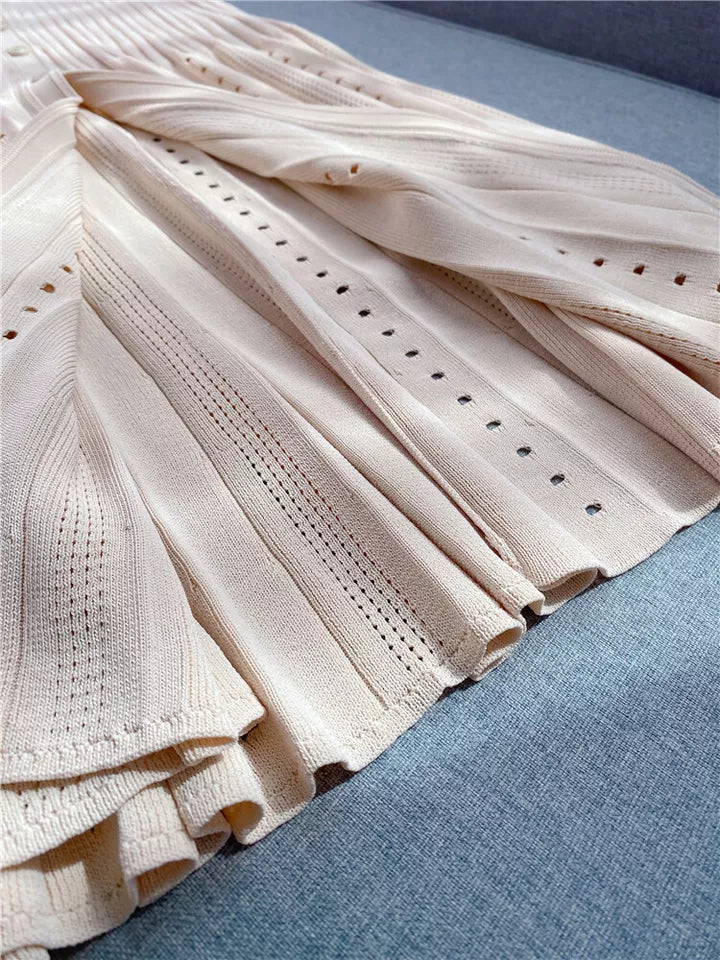 AIIZIE MENIA KNIT MIDI DRESS IN BEIGE - product image