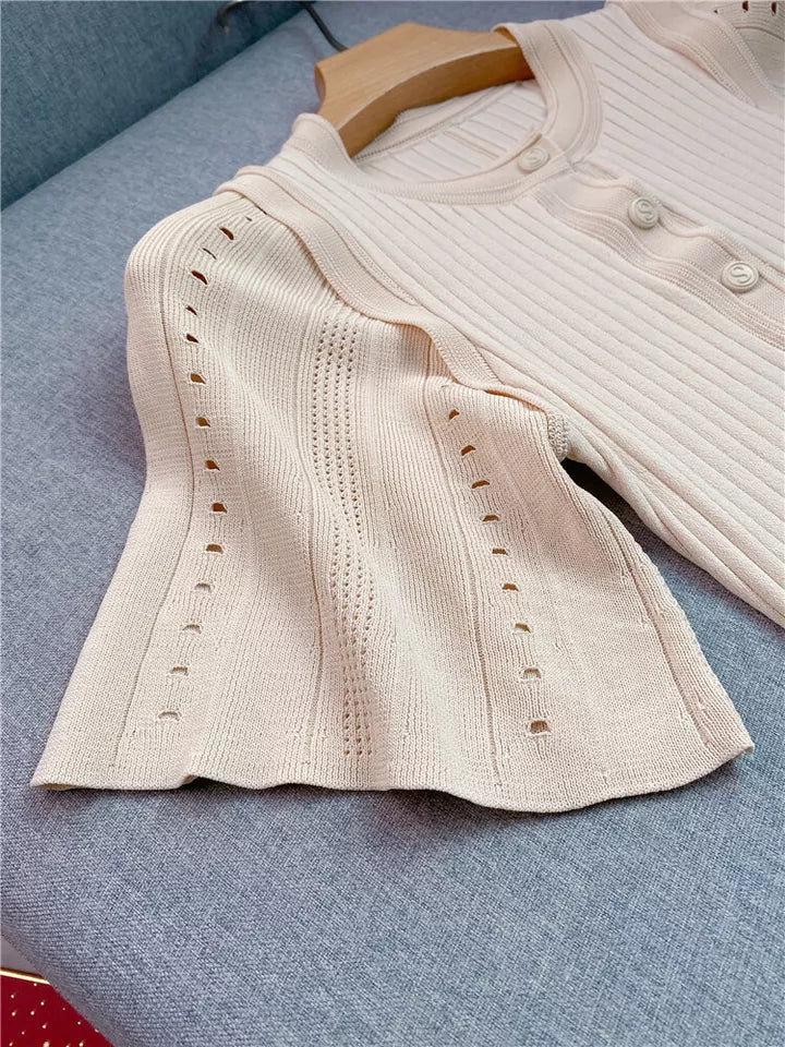 AIIZIE MENIA KNIT MIDI DRESS IN BEIGE - product image