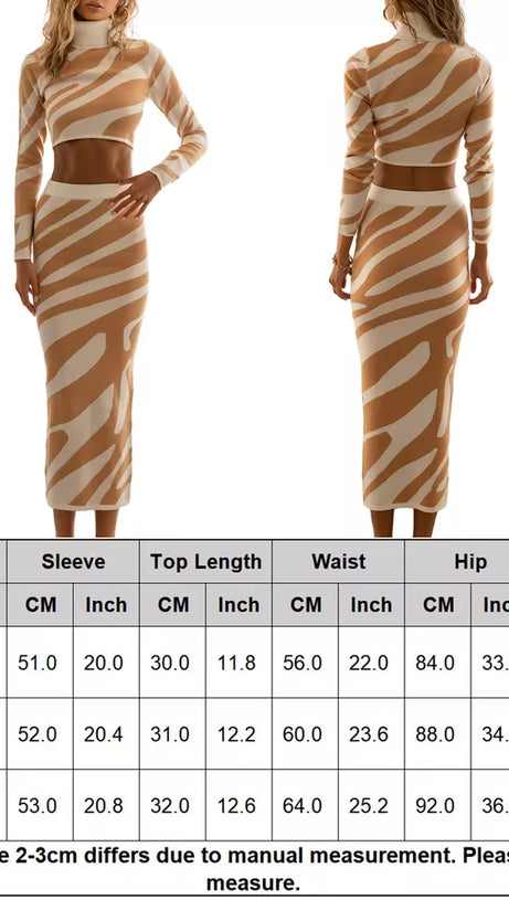 LENA ZEBRA PRINT KNIT SET