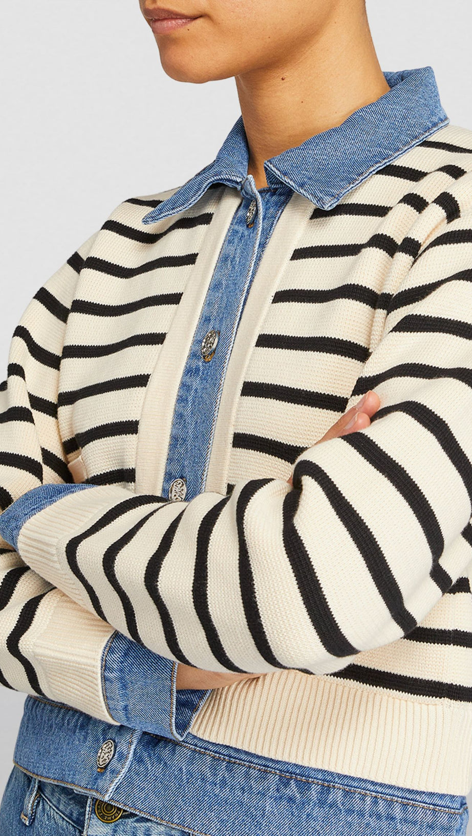 CARDIGAN A RIGHE CON LOOK A STRATI 