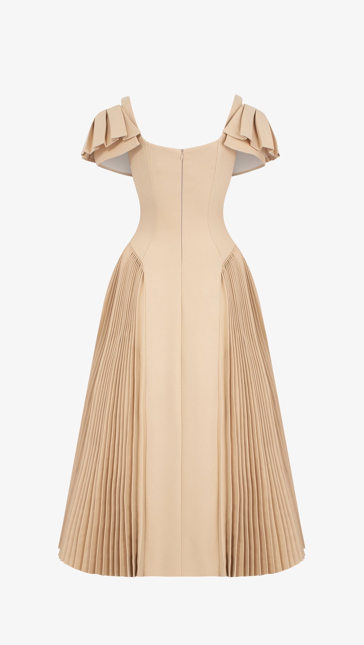 AIIZIE mandy Khaki Sapphi Off-shoulder Midi Dress - product image