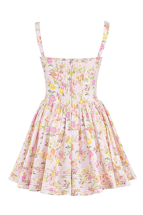 AIIZIE PINK MEADOW PRINT COTTON MINI DRESS - product image