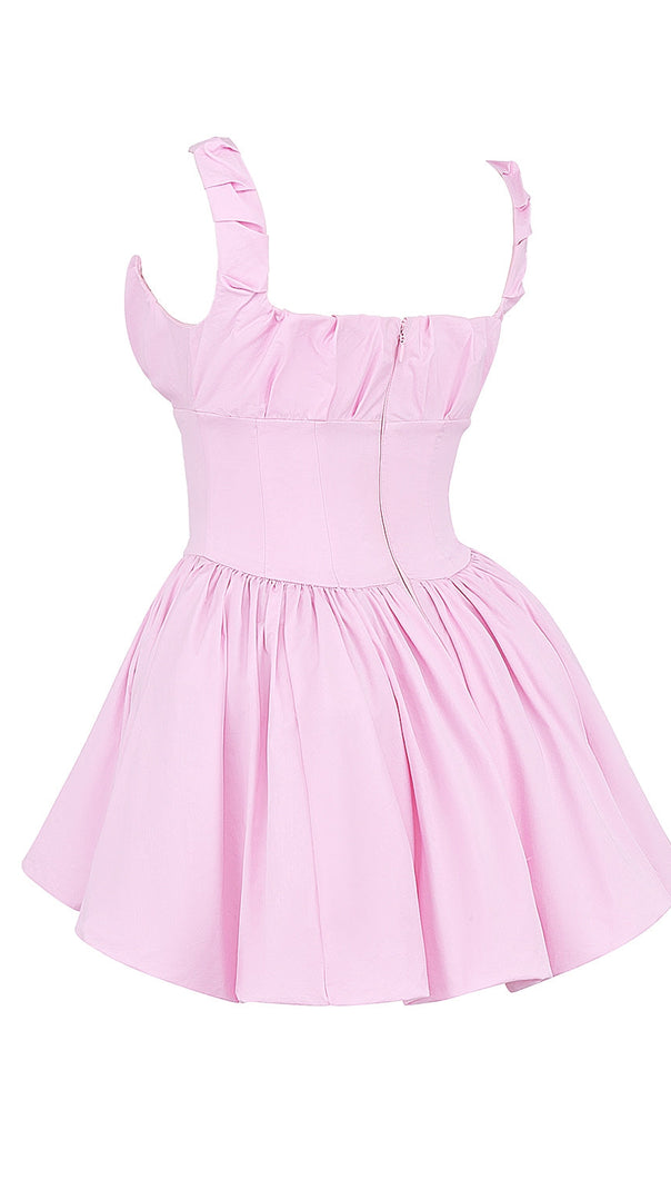 AIIZIE COTTON CANDY COTTON TULLE MINI DRESS IN PINK - product image