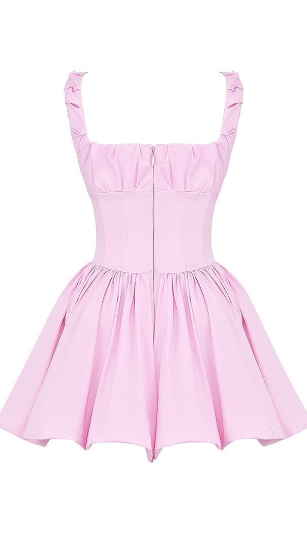 AIIZIE COTTON CANDY COTTON TULLE MINI DRESS IN PINK - product image