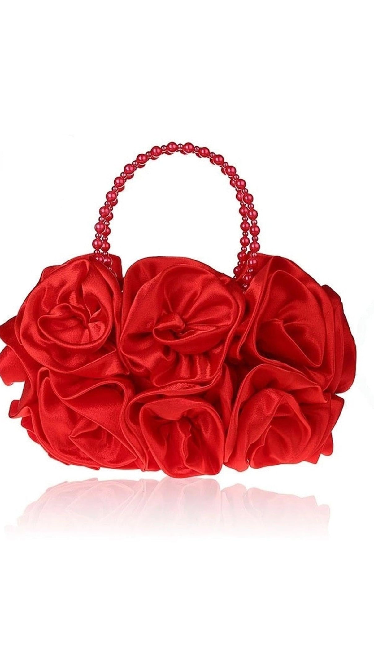 AIIZIE SATIN ROSETTES PEARL HANDBAG - product image