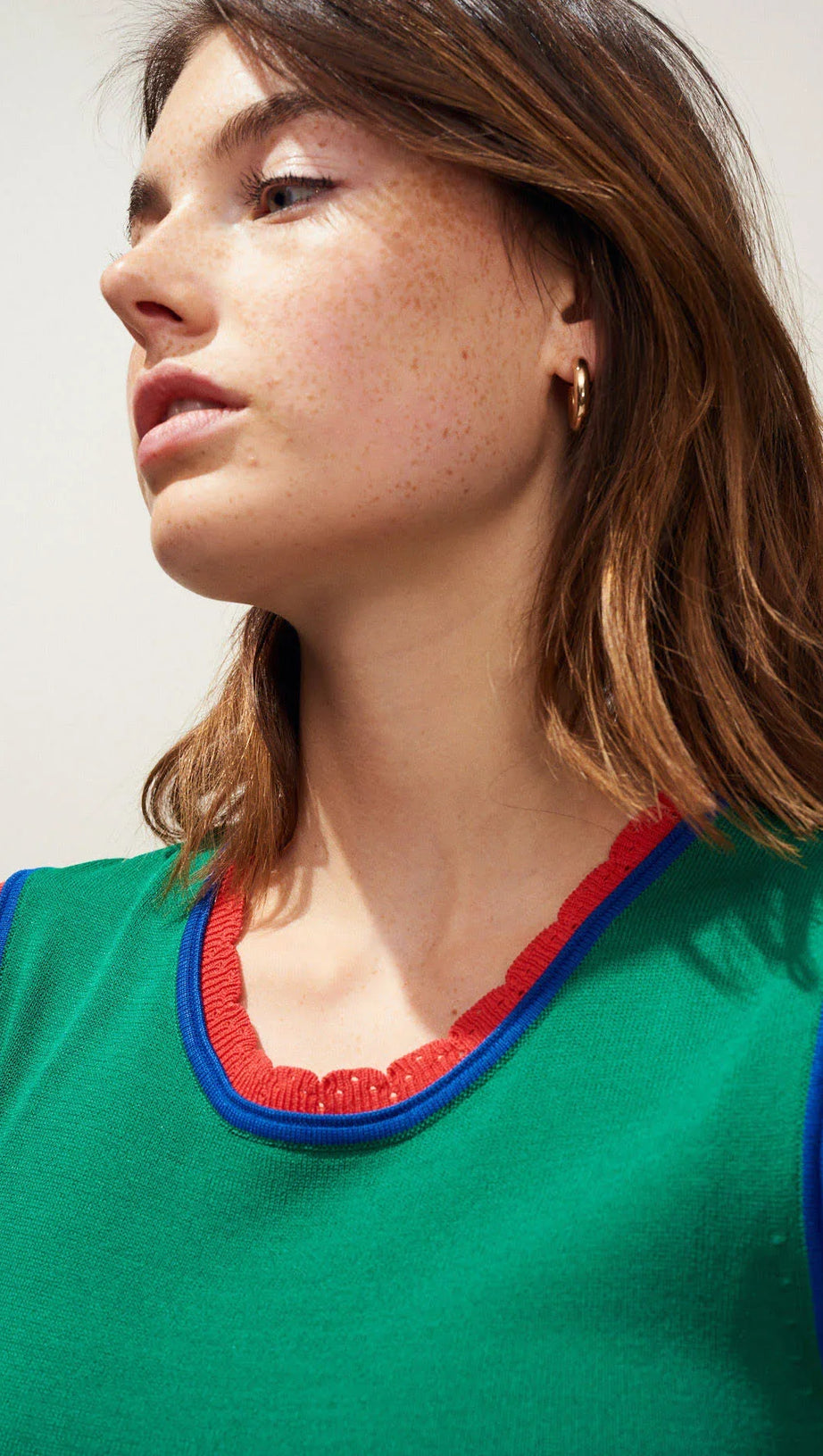 MELISSE SLEEVELESS STRETCH-KNIT DRESS IN VERT VEGETAL