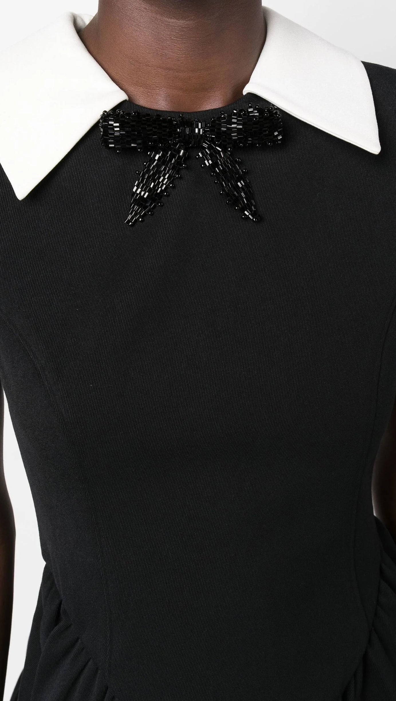 BLACK PUFF SLEEVE TIERED MINI DRESS