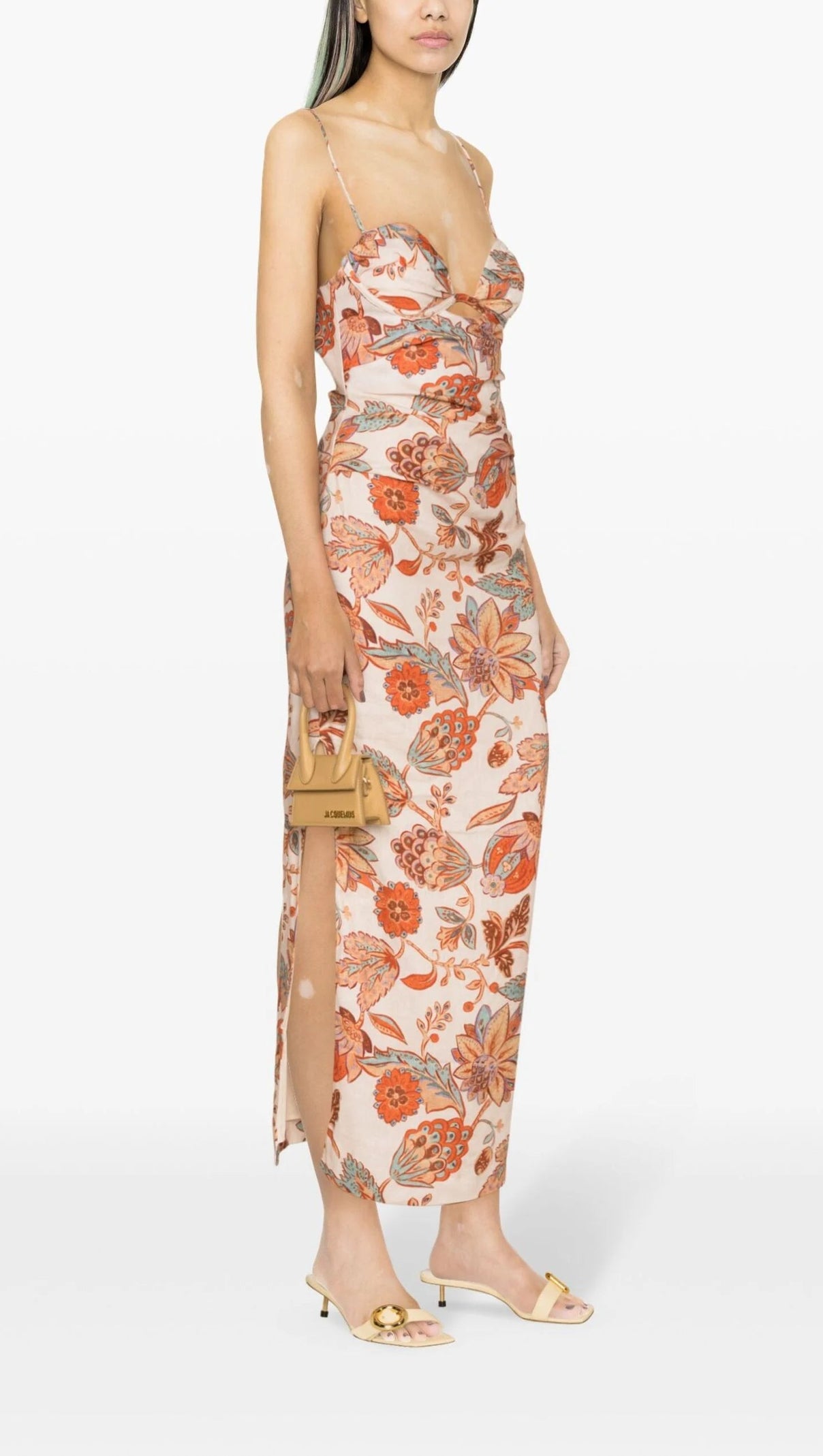 AIIZIE ORANGE NOEMI MIDI DRESS - product image