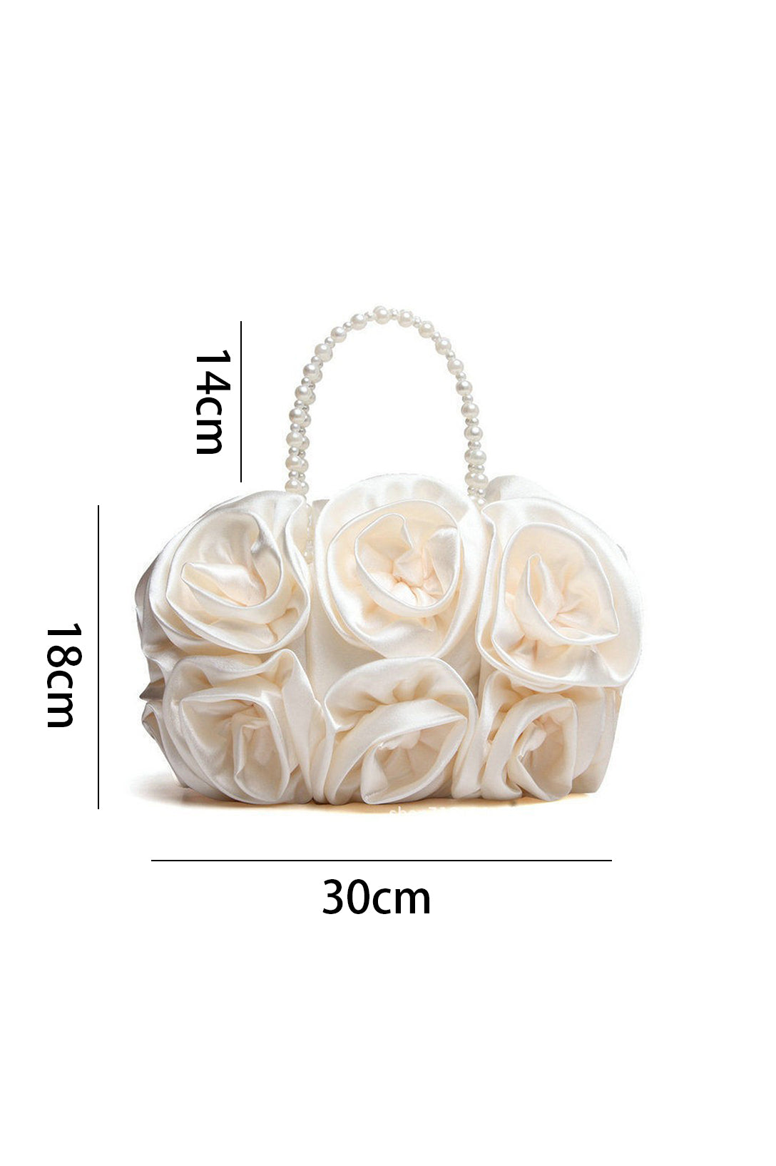AIIZIE SATIN ROSETTES PEARL HANDBAG - product image