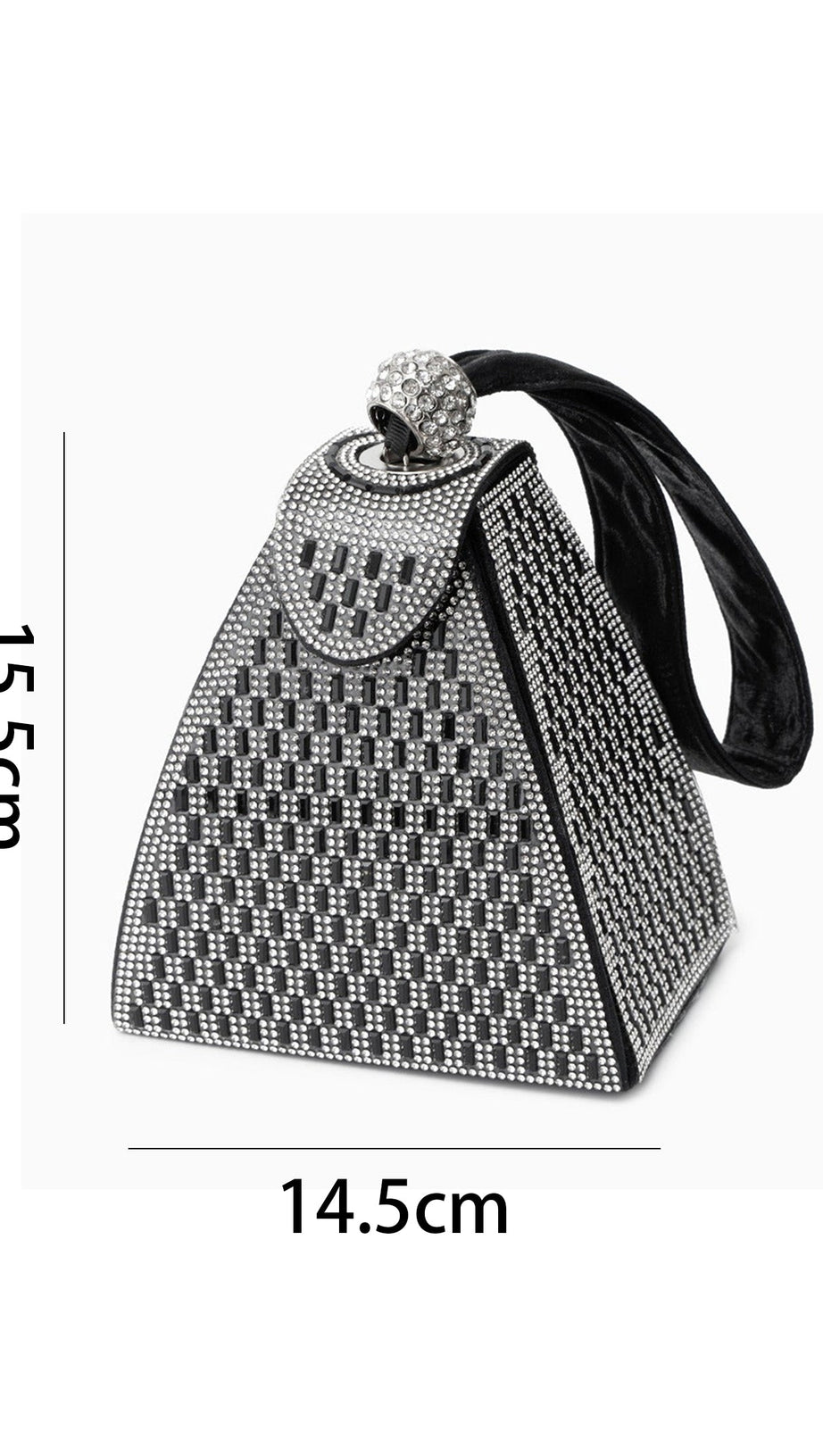 RHINESTONE-EMBELLISHED PYRAMID HANDBAG