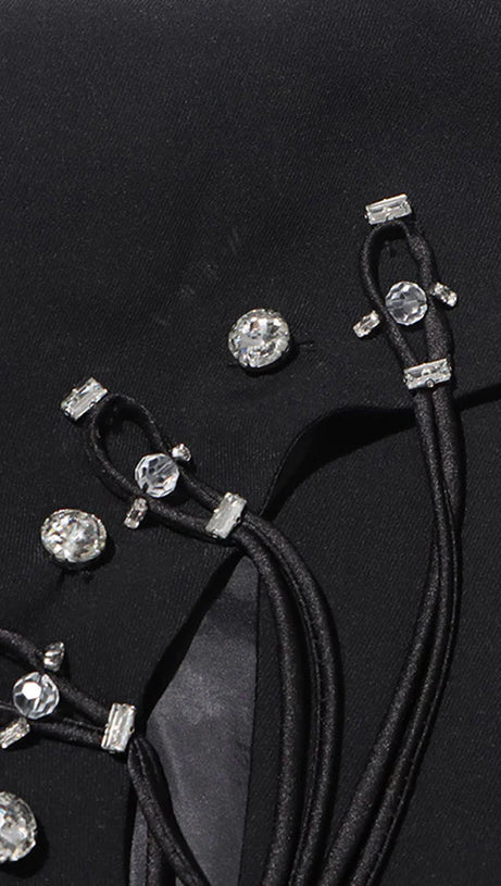 BLAZER VIENNA CON FRANGE CAVA SENZA SCHIENA IN NERO