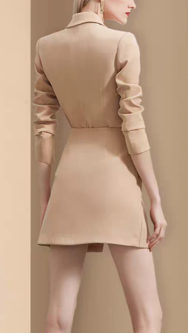 AIIZIE AUTUMN IRREGULAR DESIGN SOLID COLOR BLAZER & SKIRT SET - product image