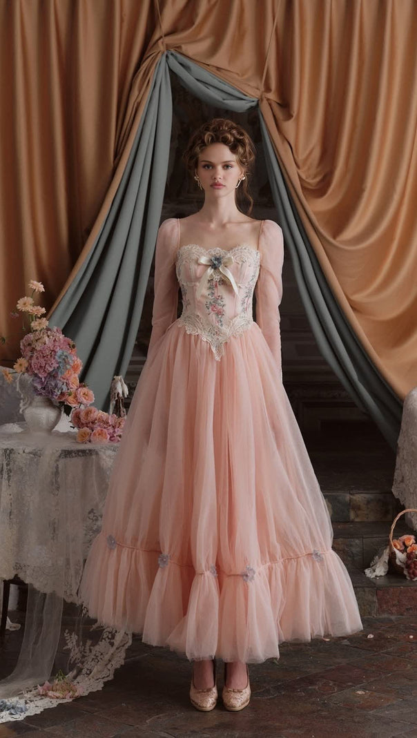 AIIZIE ANNALISE LONG SLEEVE CORSET DRESS - product image
