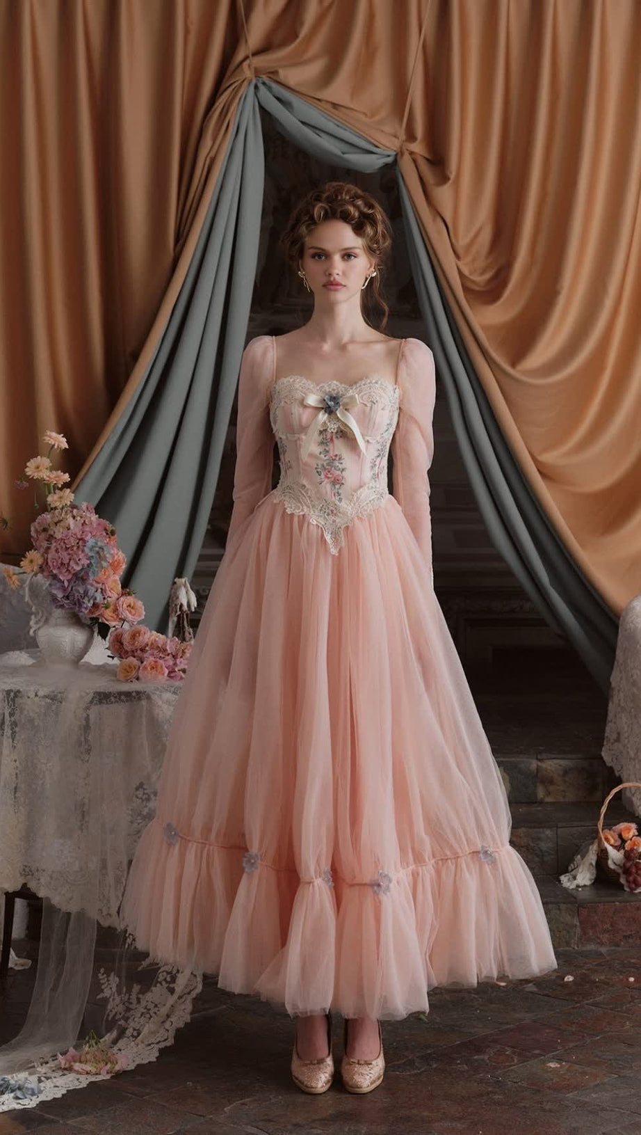 ANNALISE LONG SLEEVE CORSET DRESS