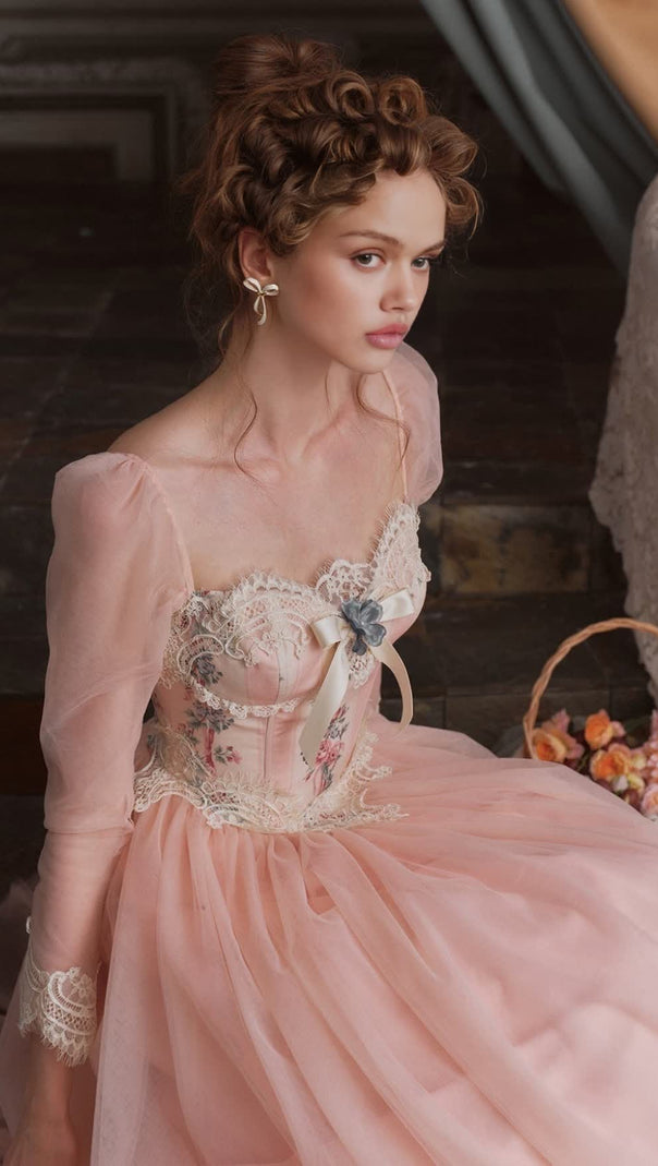 AIIZIE ANNALISE LONG SLEEVE CORSET DRESS - product image