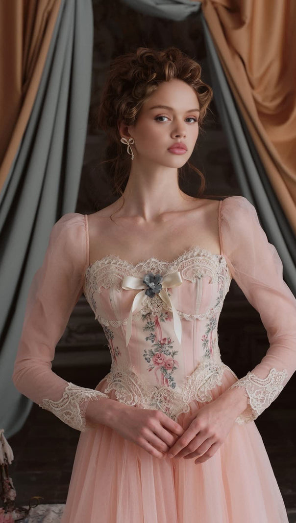 AIIZIE ANNALISE LONG SLEEVE CORSET DRESS - product image